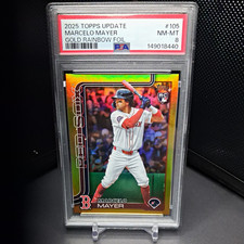 🔥Topps 2025 Update  Marcelo Mayer  Gold Rainbow Foil /50 PSA 8 RC🔥-INVEST NOW!