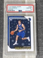 Panini 2018-19 NBA Hoops Luka Dončić #268 Winter Rookie Mavericks PSA 10 Gem Mt