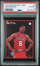 Julius Erving 1987 Gigantes De La NBA #8 PSA 6 EX-MT POPULATION 1 RARE