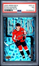RYAN LEONARD #DZ-41 RC DAZZLERS BLUE 2025 UPPER DECK DAZZLERS ROOKIE PSA 7 POP15