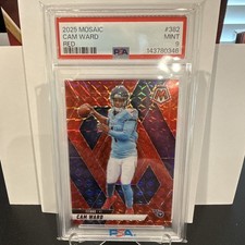 Panini Mosaic 2025 Rookies Cam Ward Titans #382 Red Mosaic Prizm PSA 9
