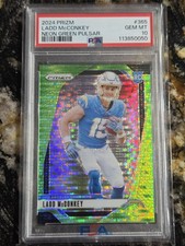 2024 Ladd Mcconkey RC #365 Panini Neon Green Pulsar Prizm PSA 10 Gem Mint!