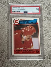 1983 O-PEE-CHEE OPC HOCKEY CARD PSA 7 LANNY MCDONALD HOF FLAMES HIGHLIGHT