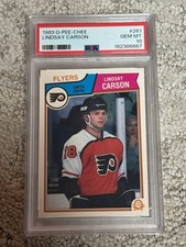 1983 O-PEE-CHEE OPC HOCKEY CARD PSA 10 LINDSAY CARSON PHILADELPHIA FLYERS