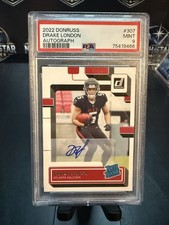 2022 Panini Donruss Autograph Drake London Rated Rookie Auto PSA 9