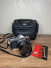 Pentax K1000 35mm SLR Film Camera Vivitar 28mm f/2.5 K Mount Lens Case Working