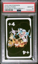Eeveelutions Asia Back-Wild-Draw 4 Uno Pokemon PSA 10