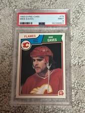 1983 O-PEE-CHEE OPC HOCKEY CARD PSA 9 MIKE EAVES CALGARY FLAMES