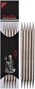 ChiaoGoo Double Point Stainless Steel Knitting Needles 8" 5/Pkg, Size 7/4.5mm
