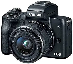 Canon EOS M50 Mirrorless Camera with 18-45mm Lens - White