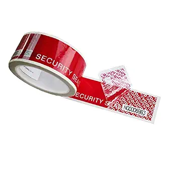 1Roll x 48mm x 50m Precut Serial Numbered Red Tamper Evident Security Tape