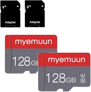 2 Pack 128 GB Micro Memory Card with Adapter, TF Memory Card Class 10, for Smartphone/Tablet/Camera/Personal Computer (128GB*2-P)