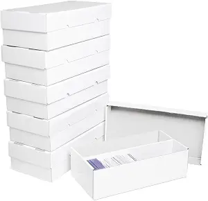 NUMINA 6 Pack 2 Row Trading Card Storage Boxes for Baseball Cards