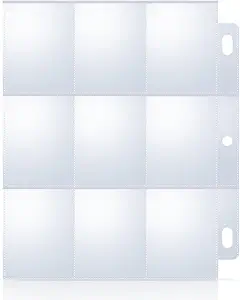 40 Pack 9 Pocket Trading Card Sleeves for 3 Ring Binder