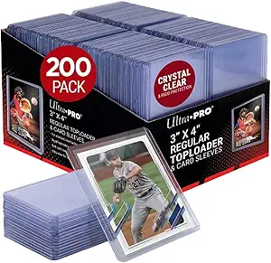 Ultra Pro 3" x 4" Clear Regular Toploader & Card Sleeves Bundle, 200 Pack