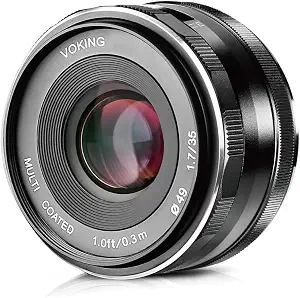 35mm f1.7 Manual Focus Lens for Fujifilm X Mount Mirrorless Cameras