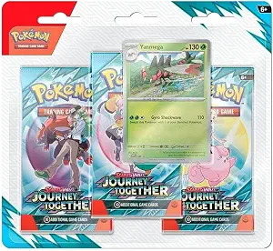 Pokemon Trading Card Game TCG Scarlet & Violet Journey Together Three Booster Blister Packs (Yanmega Promo Card)