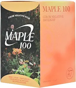 RETOCOLOR Maple 100 35mm Color Negative Film, 27EXP, ISO100, C41-processing, DX-Coded, Retro Color