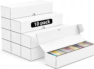 Trading Card Storage Box 10-Pack, 1000 Count Heavy Duty Corrugated Cardboard Box - Bulk Organizer for TCG, MTG,Sports & Collectible Cards, 12.8 INCH Horizontal