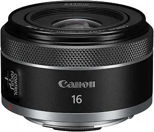 Canon RF16mm F2.8 STM Lens, Ultra Wide-Angle, Fixed Focal Length Prime Lens, Compatible with EOS R Series Mirrorless Cameras, Black