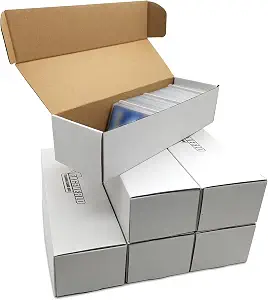 Fageverld Trading Card Storage Box, Mtg Storage Box with Dividers, Cardboard Collector Box for TCG, Baseball Sports Cards, 6 Count