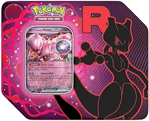Pokemon Trading Card Game Team Rocket Collector Tin with 5 Booster Packs and Promo Card (Mewtwo)