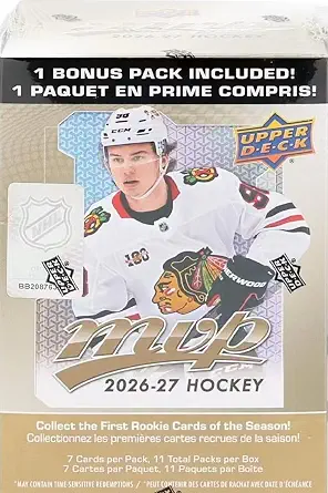 2026 2027 Upper Deck MVP Hockey Series Unopened Blaster Box of Packs with Chance for Rookies Plus #1 Draft Picks Cards and Blaster Exclusive Gold Scripts