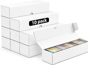 Hemoton Trading Card Storage Box 10 pack, White CorrugatedStorage Boxes