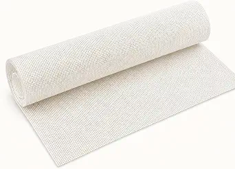 13 Mesh Needlepoint Canvas,18" x 14" Premium White Cotton Blank Embroidery Fabric, Rolled in Protective Cardboard Box with Bonus Artist Tape for Easy Stitching