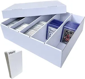 Trading Card Storage Box for Bulk Card Organizer,5 Rows With 2 Widths