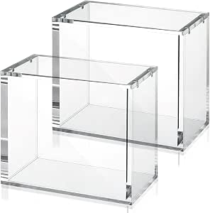 Rainmae 2 Pack Acrylic Magnetic Case Compatible with Booster Boxes Stackable Booster Box Case Acrylic Display for PKMN, 5mm Thick Magnetic Closure Booster Box Gifts for Cards Collectors