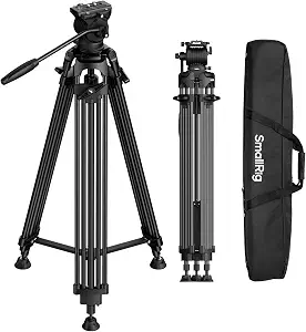 SmallRig FreeSpeed Heavy Duty Video Tripod, 74" Camera Tripod with 360° Fluid Head for Manfrotto Plate, One-Knob Quick Extend, 75mm Bowl, Load up 17.64lb for DSLR Mirrorless Camera, Camcorder- FSD14