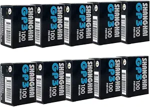 10 Rolls Shanghai Black & White GP3 135 35mm 36EXP ISO 100 B&W B/W Film Auto DX