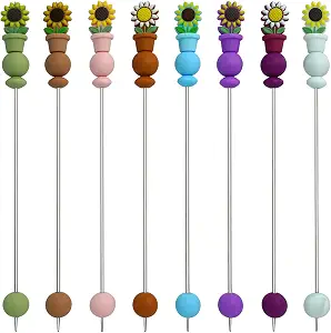 8 Pack Potted Sunflower Knitting Needles, 2.6mm Diameter, 9.8'' Length