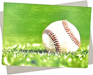 Whitman and Daughter Baseball Greeting Card (1 Premium Card, 5X7 Inches) blank inside for all occasions like birthday, thank you baseball coach card, party invitation, graduation or get well - 696