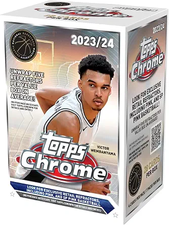 2023/24 Topps Chrome Basketball Trading Card Blaster Box (Pink Refractors)