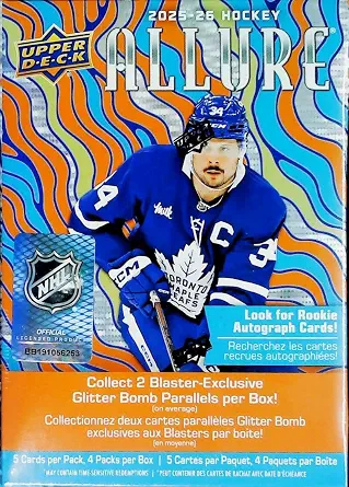 2025-26 NHL Upper Deck Allure Hockey Factory Sealed Blaster Box 20 Cards