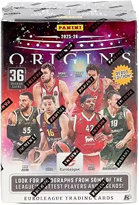 2025/26 Panini Origins EuroLeague Basketball H2 Hobby International Trading Card Box (3 Parallels Per Box)
