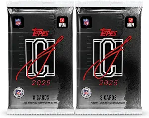 2025 Topps Signature Class Football Trading Card Bundle, 2 Factory Sealed Mega Box Packs, 16 Cards Total, NFL Football Cards for Collectors