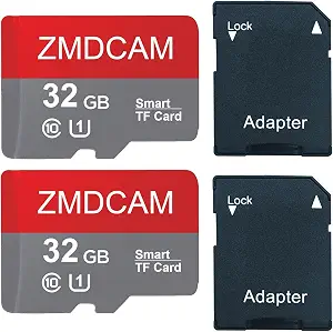 2 Pack 32GB TF Card with Adapter UHS-I U1 Class 10 Memory Card
