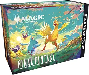 Magic: The Gathering - Final Fantasy Chocobo Bundle (1 Chocobo Booster, 10 Play Boosters, 1 Alt-Art Promo Card, 1 Scene Card, 32 Basic Lands, 1 Click Wheel, and More)