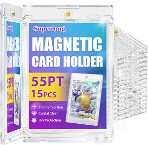 15 Packs 55pt Magnetic Card Holders for Trading Cards Display