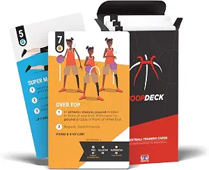 Kick Deck HoopDeck Basketball Training Cards – 52 Cards to Improve Skills, Ball Handling, Shooting, Ability, Fitness and Agility – at-Home Basketball Drills for All Skill Levels and Ages