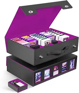 ZLCA Trading Card Storage Box 5-Row with Handle, MTG Storage Box
