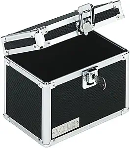 Vaultz Lockable Index Card Holder - Flash Card Organizer for Recipes, Passwords or Studying Holds 450 4x6 Notecards - Index Card Box Study Accessories, Black