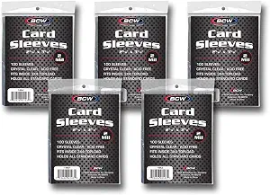 BCW Standard Card Sleeves - 2-5/8" x 3-5/8" - 5 Packs (500 Total) | Crystal Clear Acid-Free, Toploader | Trading Card Sleeves for Baseball, Basketball, Football, Hockey, Pokemon, MTG, etc