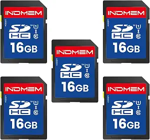 16GB SD Card, 5 Pack SDHC Memory Cards UHS-I U1 Class 10 High-Speed Full HD Video Compatible with Digital Point-and-Shoot Cameras, HD Camcorders, DSLR and PC, 16GB(5pc)