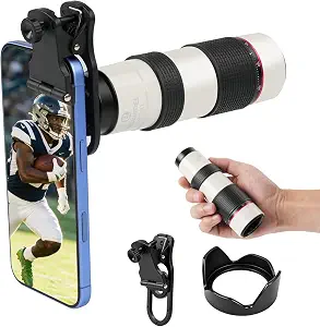 12X HD Telephoto Lens for iPhone/Samsung/Android, High Power Telephoto Camera Lens with Universal Clip Compatibility Most Smartphone Ideal for Concert, Outdoor Photography