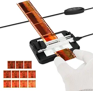 JJC Negative Slide Film Cutter for 35mm 120 Film, Trimmer Support 11-Level Brightness Adjustable LED Backlight Panel with Gradated Mark for Clear Easy Positioning Cutting