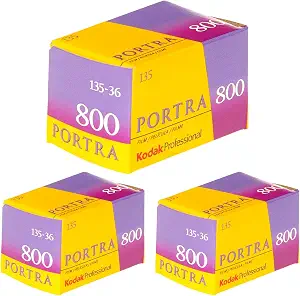 Pack of 3 Kodak 145 1855 Professional Portra 800 Color Negative Film (ISO 800) 35mm 36 Exposures